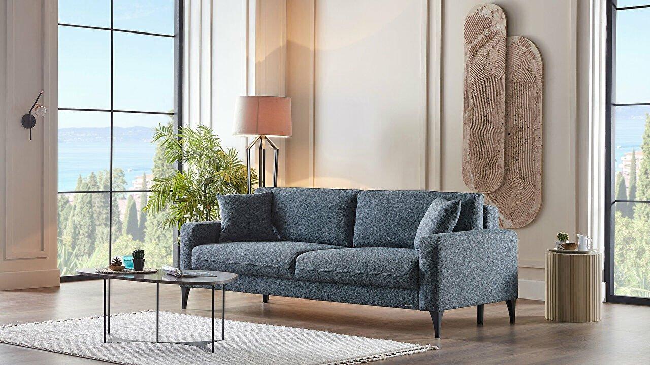 Трехместный диван Laura Comfort S - Темно-синий