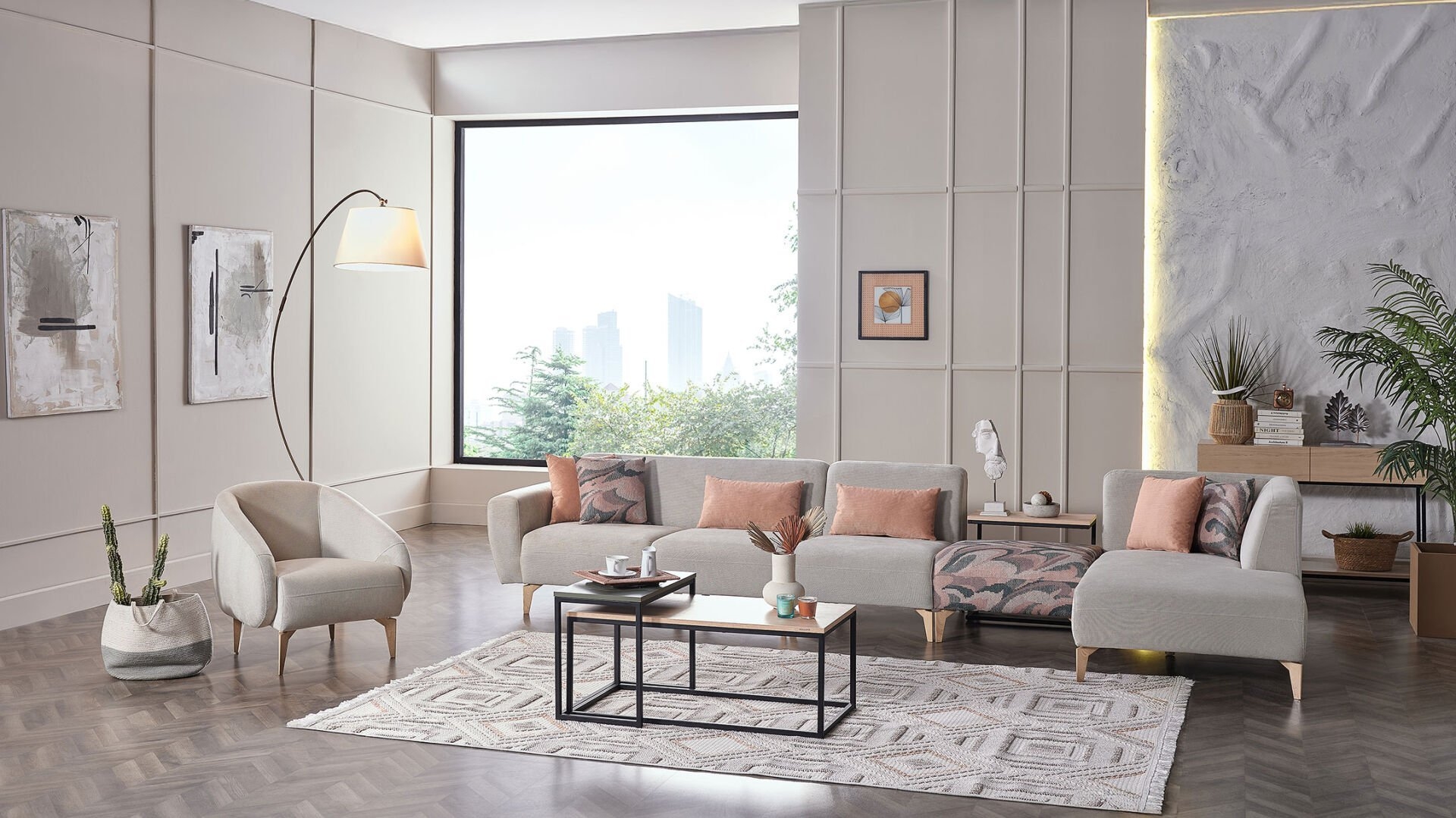 Модульный угловой диван Orleon - Норка - Цвет дуба