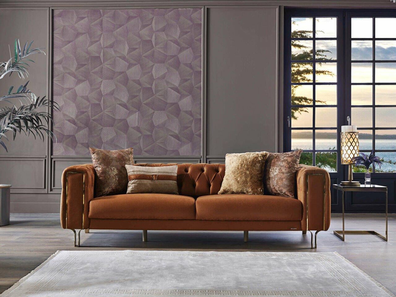 Трехместный диван Montego кирпичный цвет-Vizon