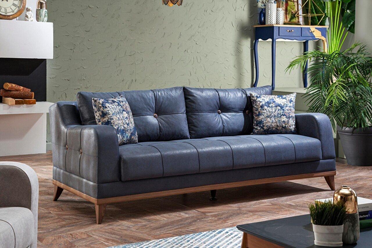 Трехместный диван Aden Plus - Темно-синий