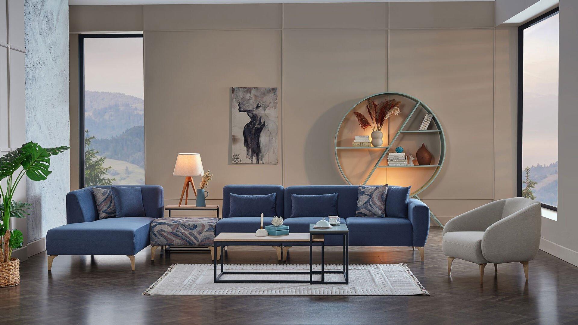 Угловой Диван Орлеон - Темно-синий