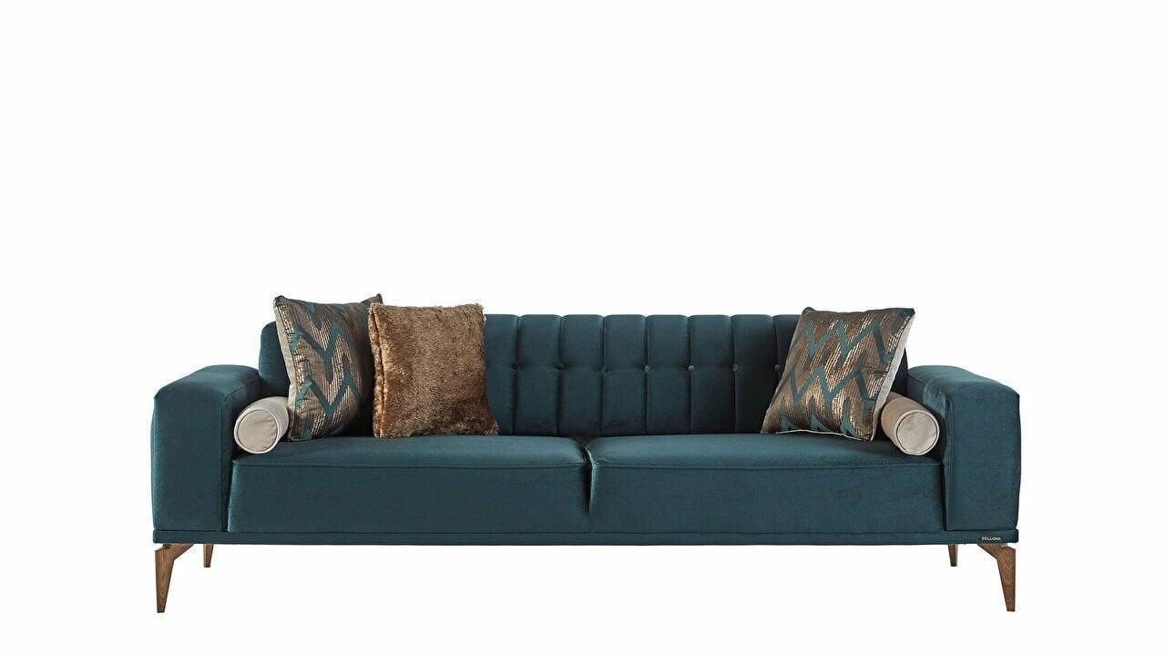 Трехместный диван Loretto с вертикальным дизайном - Зеленый
